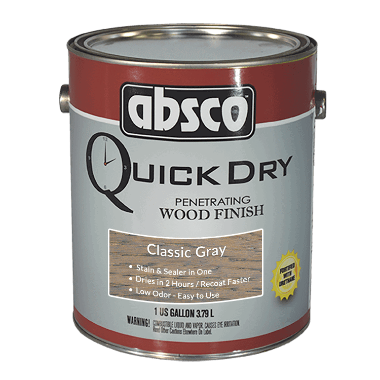 Absco Quick Dry Penetrating Wood Finish Classic Gray 1 Gal 30721