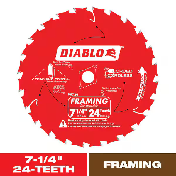 Diablo 7.25" Circular Saw Blade 24 Teeth
