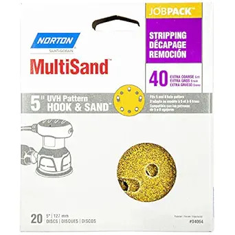 Norton 04064 Hook and Loop 5" Sanding Disc 40 Grit - 20/Box